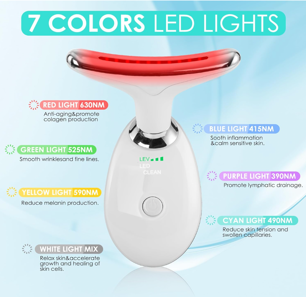 7-in-1 LED Facial and Neck Sculptor (+Collagen Serum bonus gift)